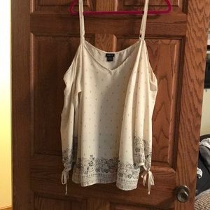 Torrid cold shoulder top cream